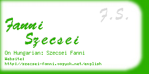 fanni szecsei business card